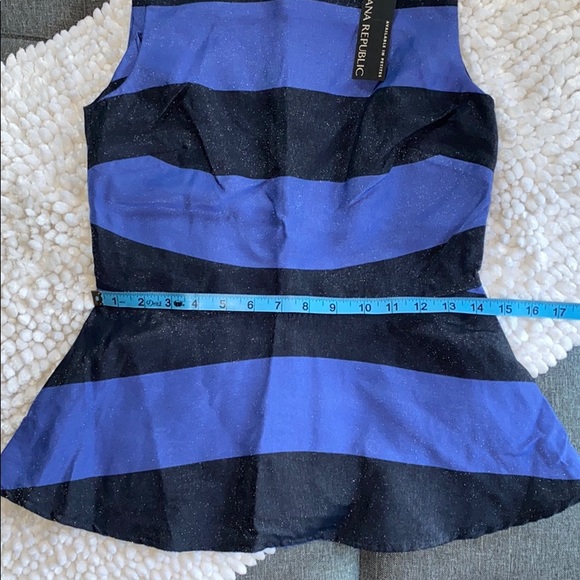 NWT Banana Republic Striped Peplum Top 0 - Picture 4 of 9